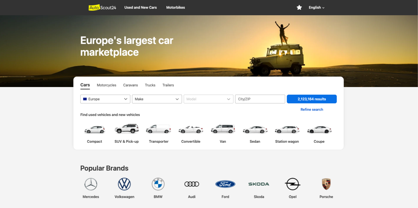 Autoscout24 website